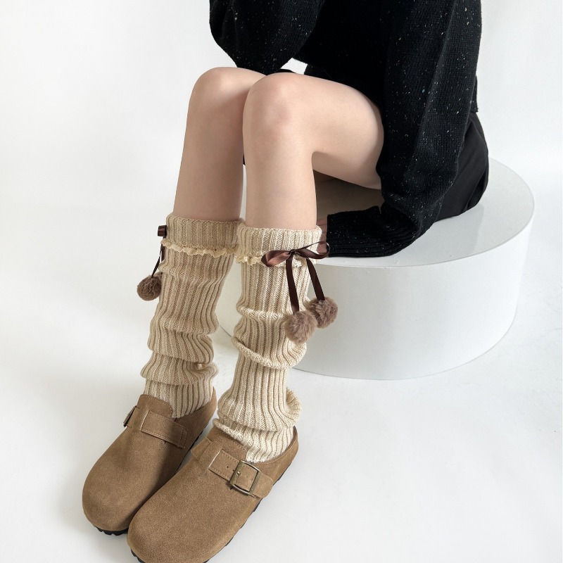 Camel Knit Leg Warmers with Fu - Boot Sock Slouchy reseña y precio