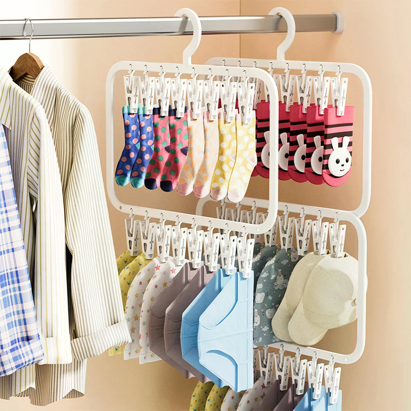 Multi-clip Sock Drying Rack Mu - Sock Organizer Tray reseña y precio