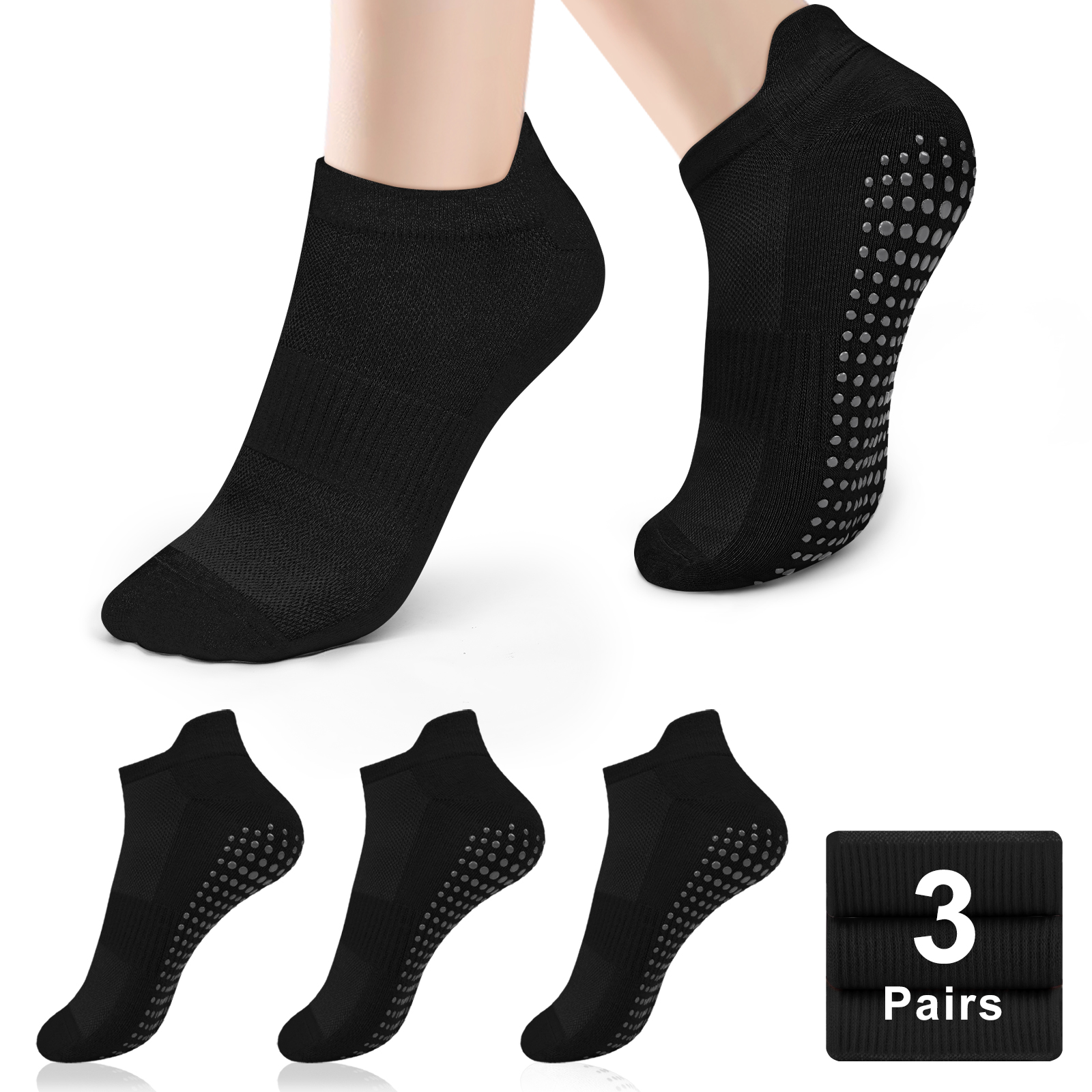 3 Pairs Yoga Socks Women Cotto - No Show Sock Women reseña y precio